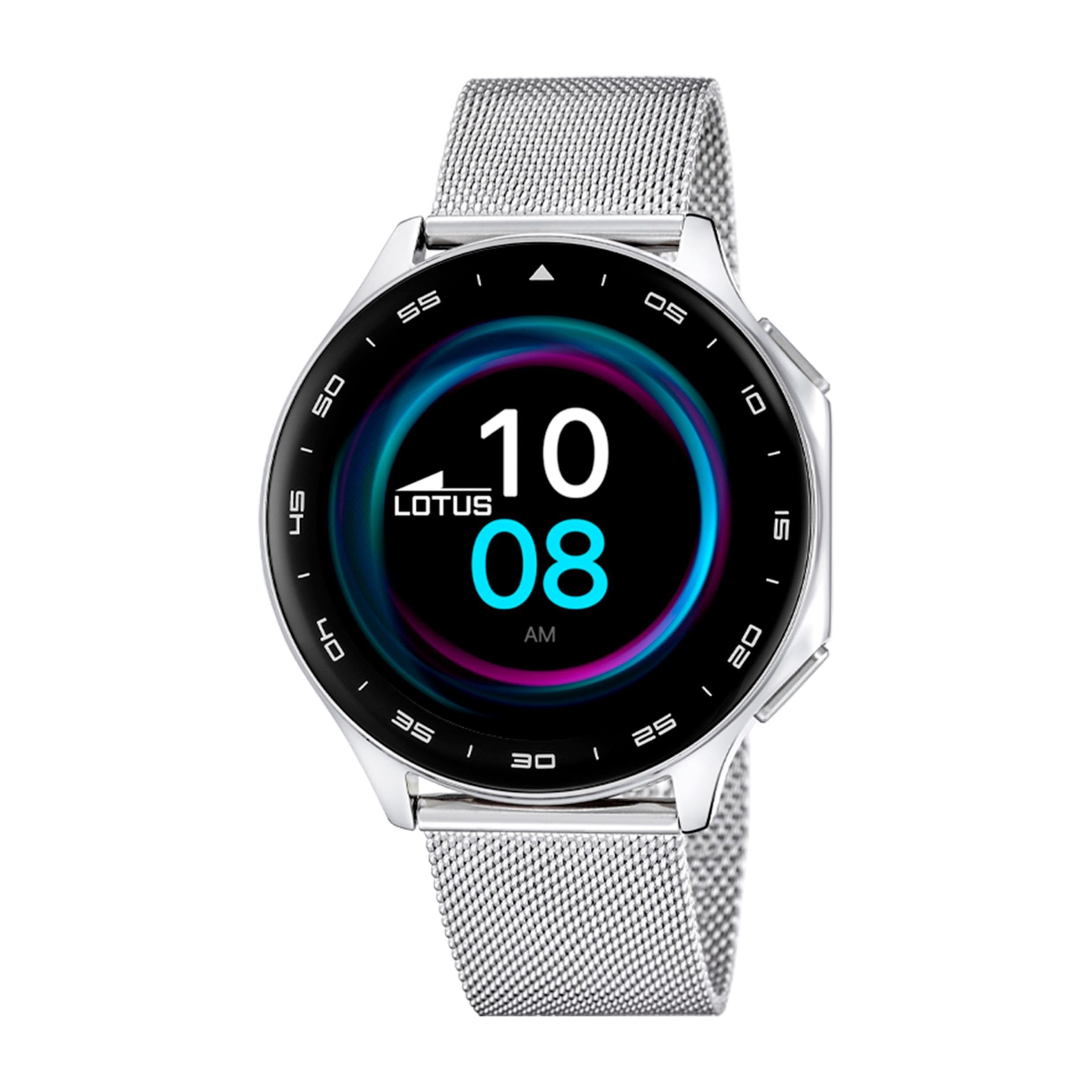 LOTUS Reloj Inteligente Hombre - Smartwatch Acero Inoxidable 316l | Resistente al Agua IP65 50050/3 Multi Deportes, Frecuencia Cardiaca, Presión Arterial