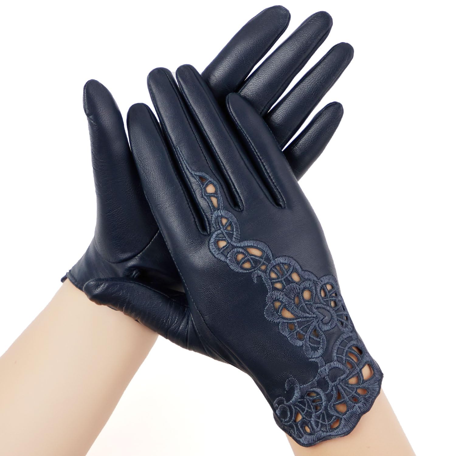 FIORETTO Womens Genuine Leather Driving Gloves Touchscreen Unlined Sheepskin Ladies Driving Gloves Thin W160020