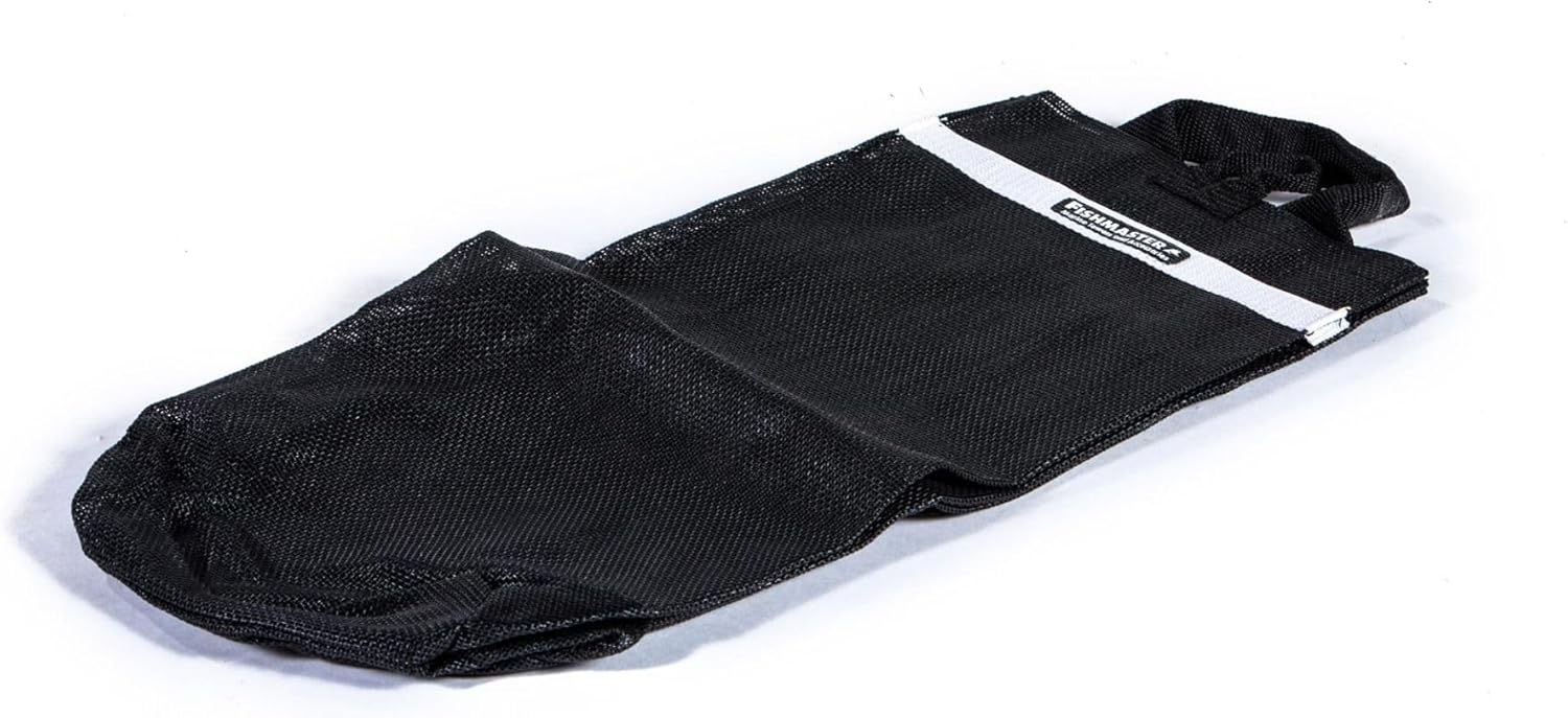 Fishmaster Reusable Boat Trash Bag, Mesh Storage Tote - Marine Grade Nylon Mesh, Hook and Loop Pole Mount, Black