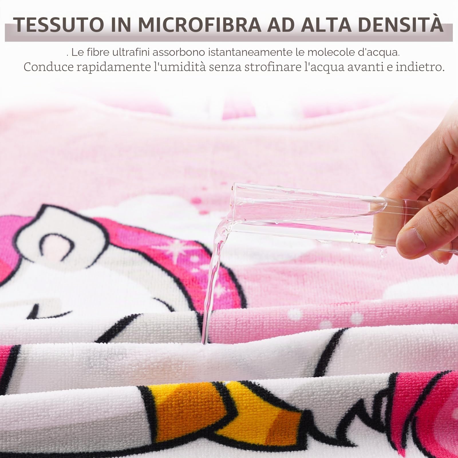 Mokani Poncho da bagno per bambini, in microfibra, ultra morbido e assorbente, asciugamano da spiaggia per bambini, asciugamano con cappuccio, accappatoio per spiaggia, piscina, ragazze, ragazzi 6-14