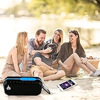 Vista 6 de Altavoz Bluetooth portátil, altavoz inalámbrico impermeable IP65, altavoces Bluetooth inalámbricos para exteriores, Bluetooth 5.0, micrófono