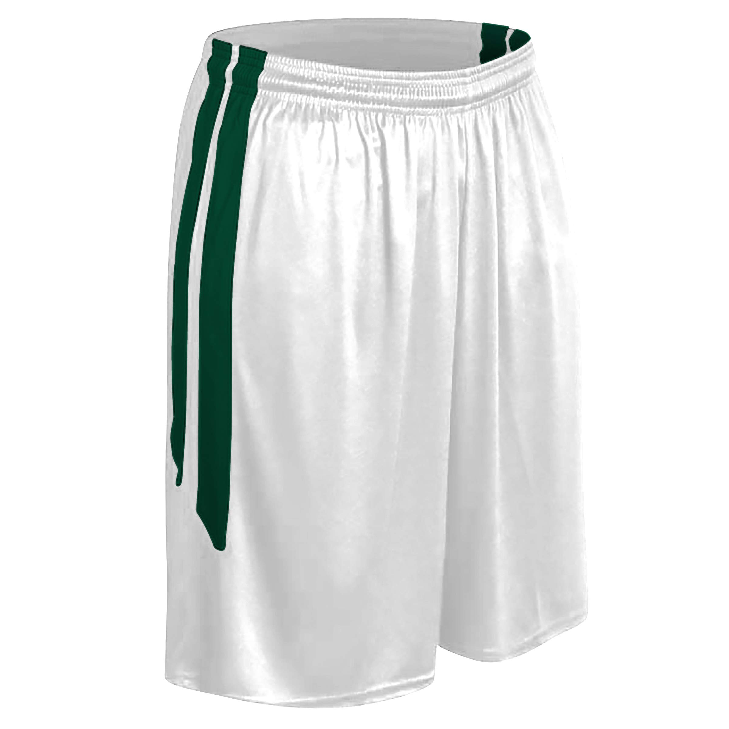 Champro BBS9YWFGM Dri Gear Muscle-Pantaloncini da Basket in Poliestere, Bianco, Verde Bosco, M Unisex-Adulto