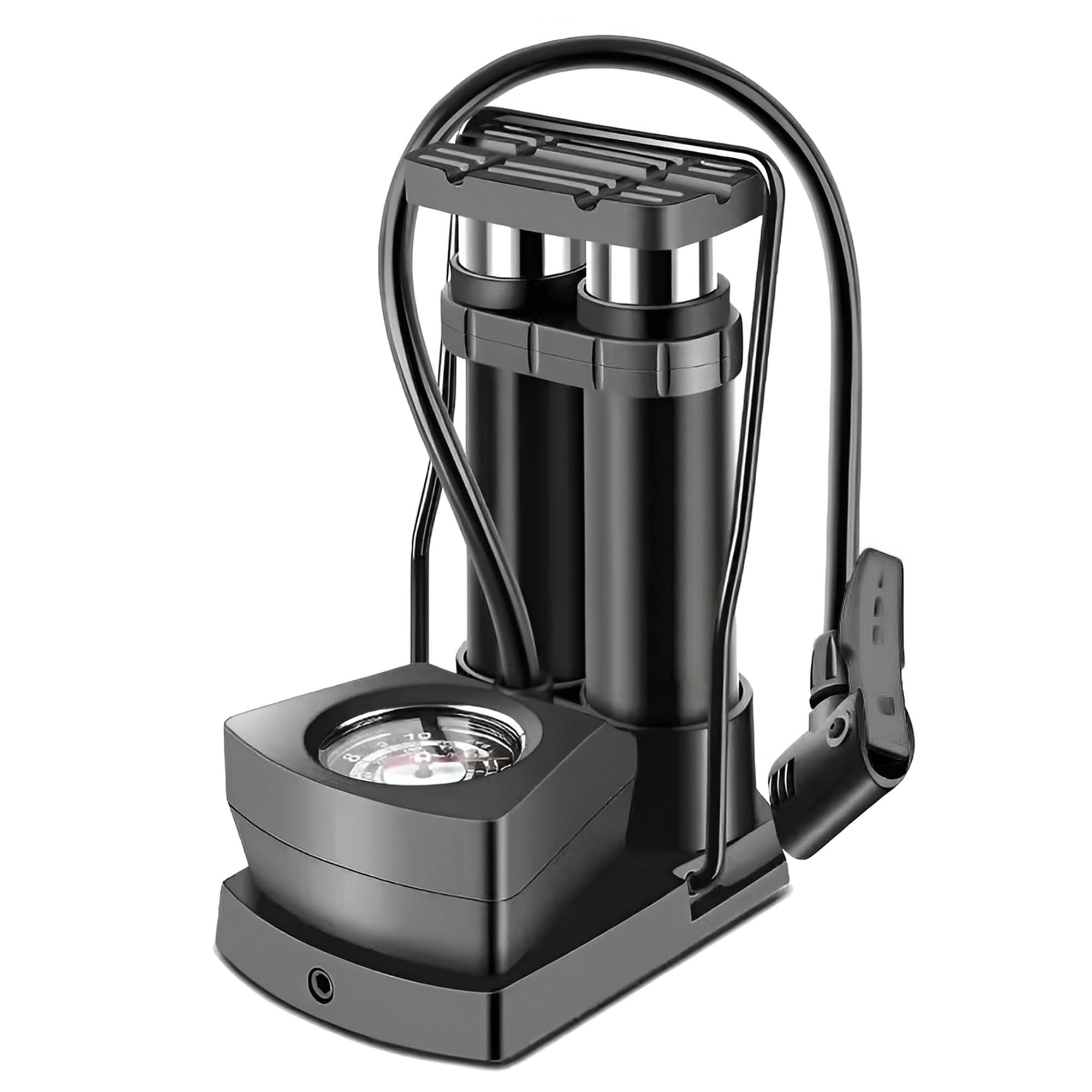 Kortex Portable High Pressure Double Cylinder Foot Activated Air Pump Compressor Air Pump for Car, Bike, Bicycle, Football Pump fits Universal Presta and Schrader (B0D1Y1KLNL) Amazon Price History, Amazon Price Tracker