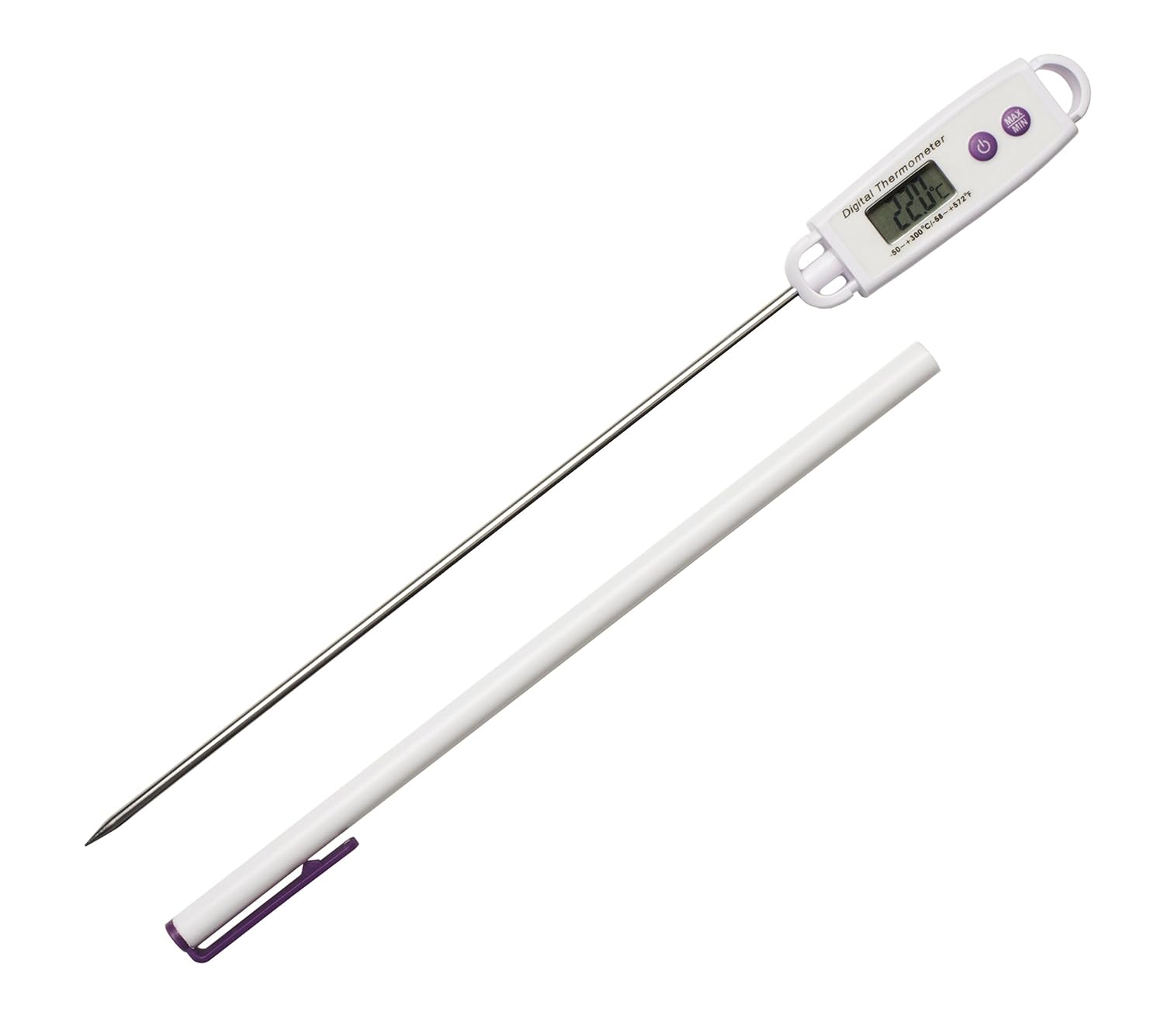 SP Bel-Art, H-B DURAC Calibrated Electronic Stainless Steel Stem Thermometer, -50/300C (-58/572F), 197mm (7.75 in.) Probe (B60900-1900)