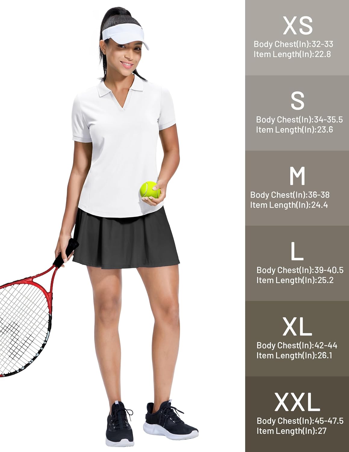 MIER V-Neck Polo Shirts for Women Short Sleeve UPF 50+ Sun Protection Golf Tennis Active Stretch Collared Shirt Tops, Dry Fit