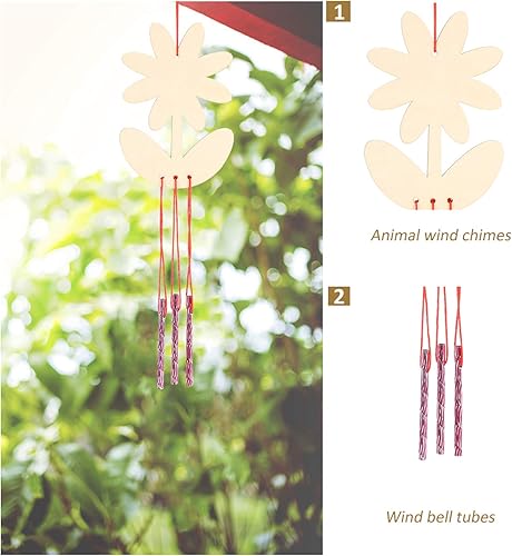 Miniatura 6 de MILISTEN Kit de 12 carillones de viento para niños y niñas, para construir y pintar artes y manualidades para edades de 4 a 6 años, 6 a 8 y 8 a 12