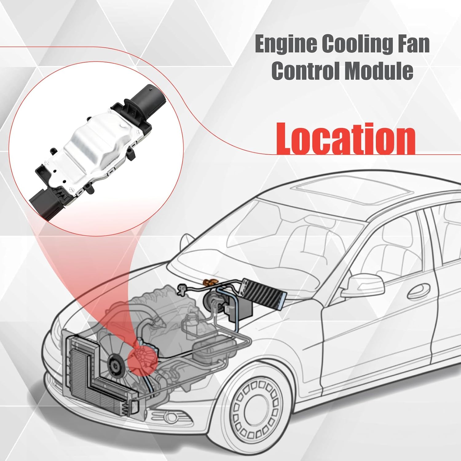 25385-D3000 Engine Cooling Fan Control Module Compatible with Sportage 2017-2021 Tucson 2016-2018