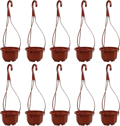 Juego de 10 macetas colgantes de pared de granja, cesta colgante con gancho extraíble, maceta colgante para macetas colgantes para interiores y