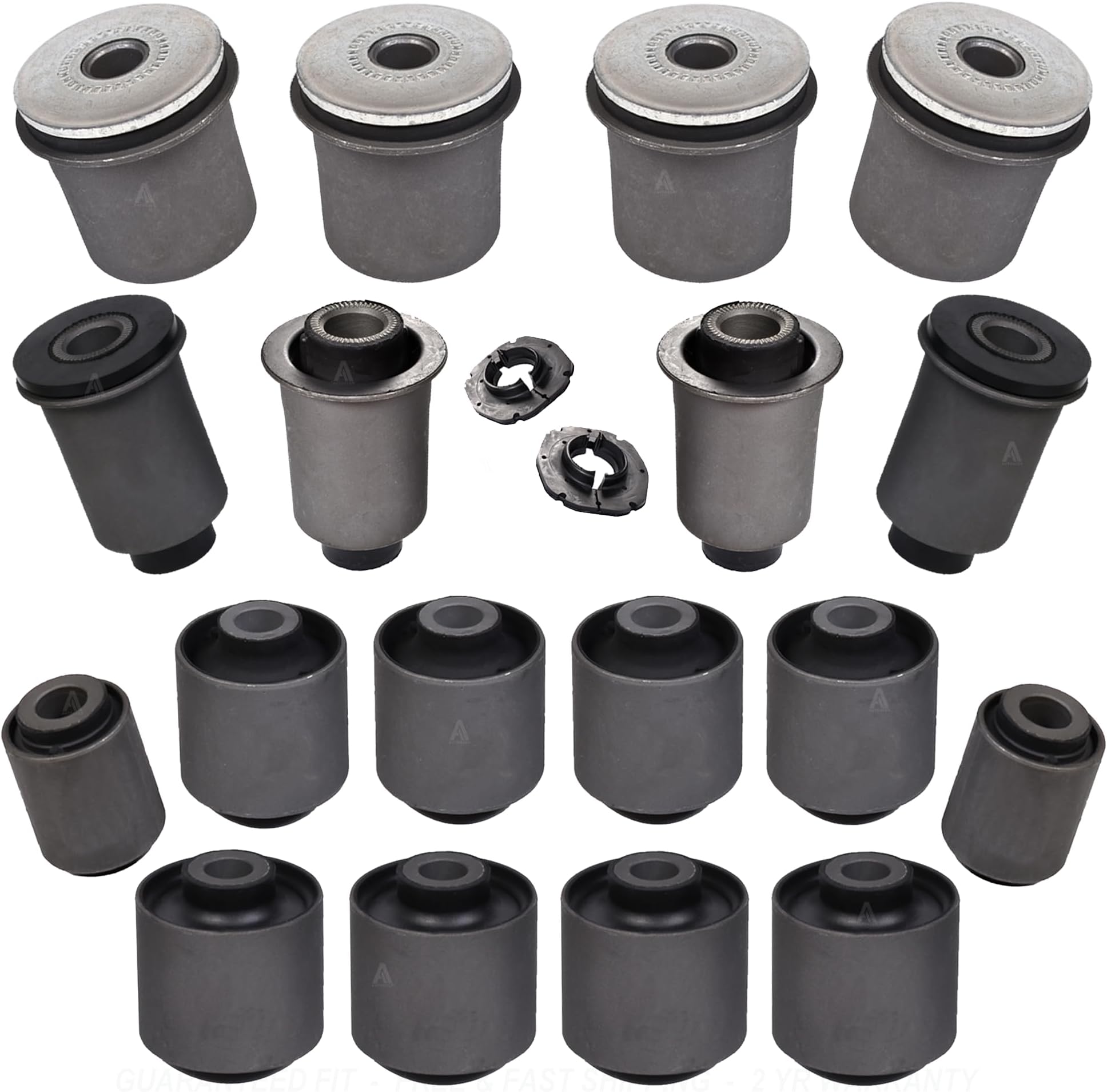 Front Rear Suspension Kit of 18 pcs - Front Upper & Lower Control Arm Bushings, Rear Upper & Lower Trailing Arm Bushings & Rear Panhard Rod Bushings for CRUISER & LX470 4WD Year 1998-2007