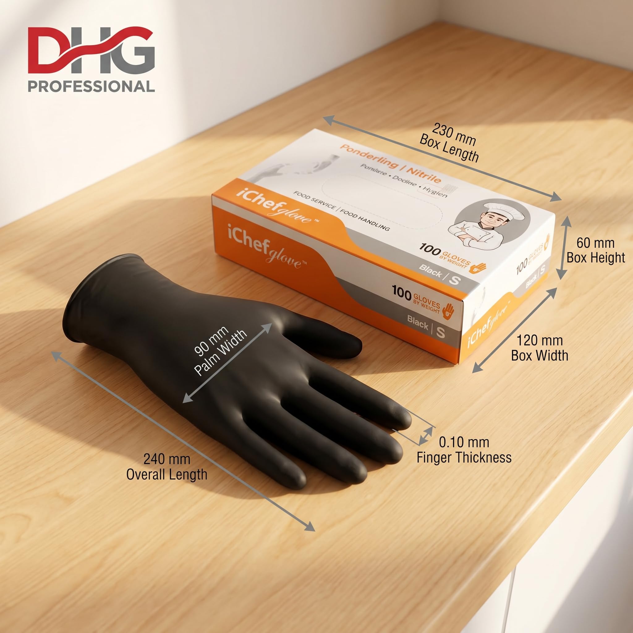 Servicio de Alimentos Manejo de Alimentos Guantes de Nitrilo Negro Sin Polvo