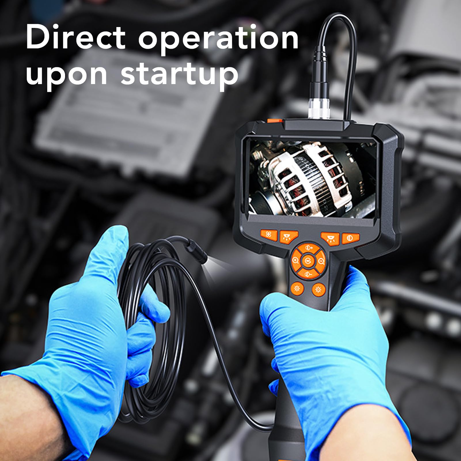 Telecamera per Endoscopio da 4,3 Pollici con 8 Luci LED, Telecamera per Ispezione Periscopio Impermeabile IP67, Telecamera per Ispezione Condotte HD 1080P, Endoscopio Industriale