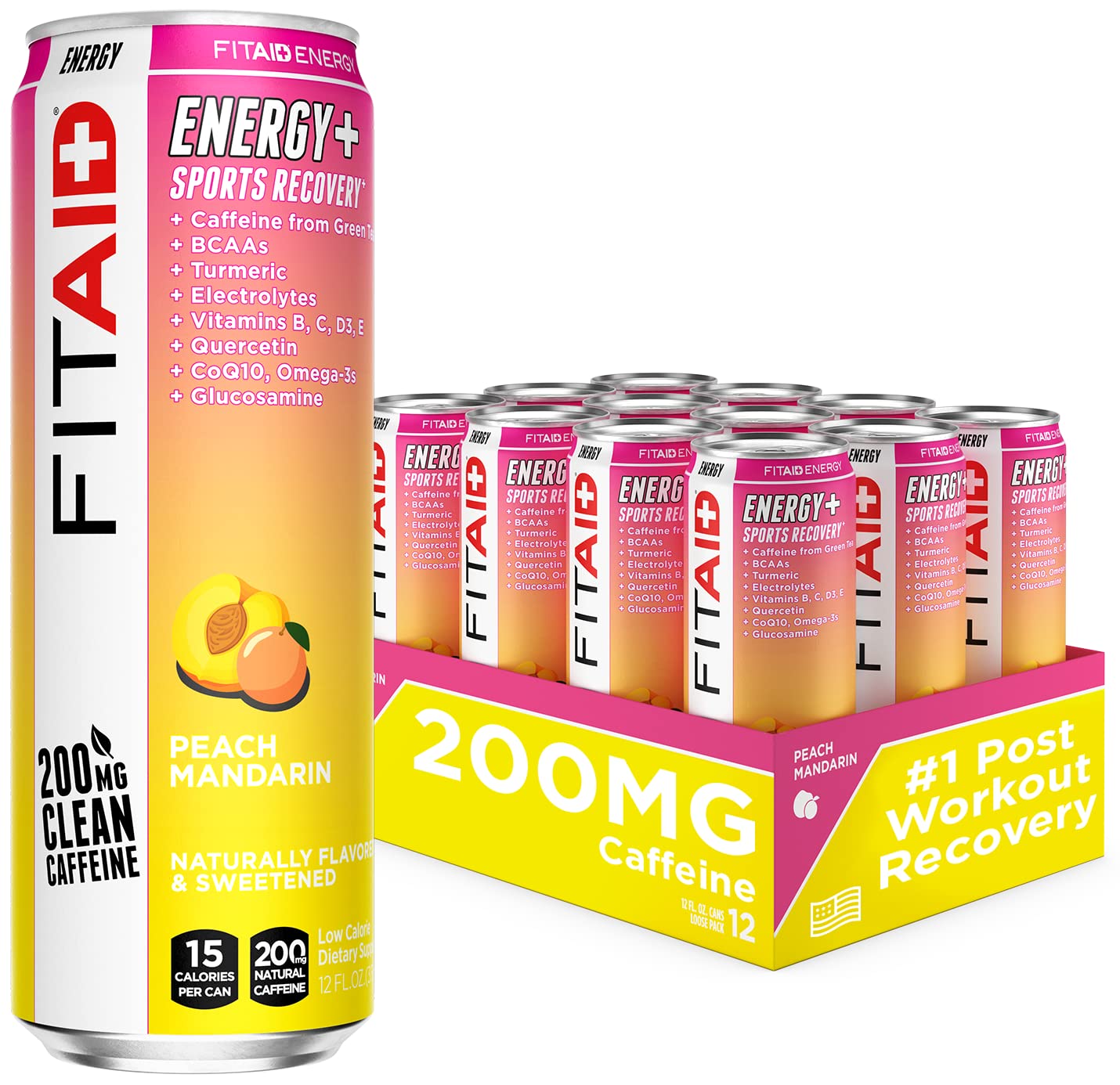 Buy FITAID ENERGY, 200mg Natural Caffeine, Keto, Peach Mandarin
