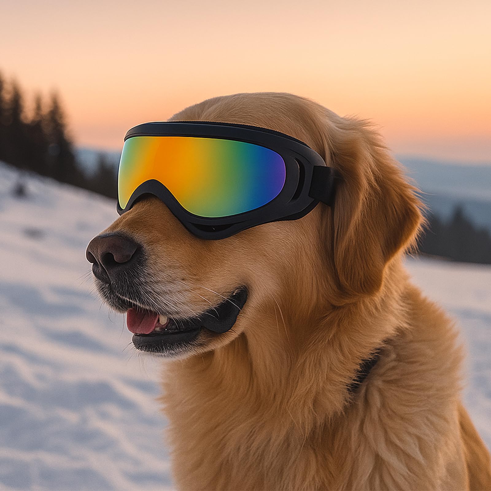 2 Regolabili Occhiali da Sole per Cani Adatti Occhiali per Cani Antivento e Protezione UV per Cani di Taglia Media e Grande, Neve, Avventure All'aperto, Auto e Altre Attività All'aperto