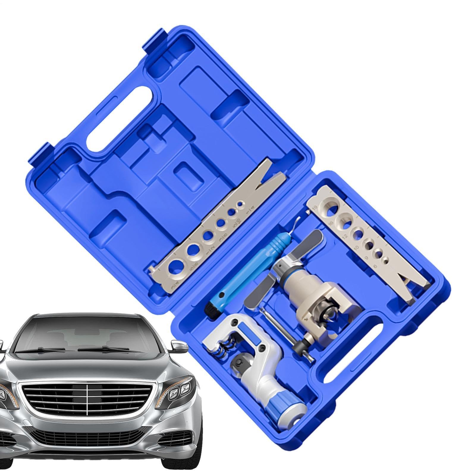 Genérico Kit Abocardador Frenos Set De Reparación De Tubos Automóvil | Herramienta Abocinadora Para Frenos Automóvil Coche Para Garaje Taller Industria Hogar Exterior Automóvil Camión