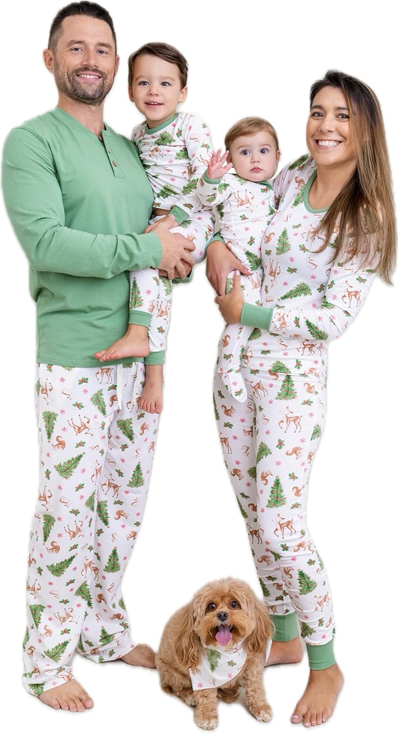 Holiday Family Matching Pajamas sets Organic Cotton Christmas/Halloween Family PJs for Adults, Kids, Baby And Pets