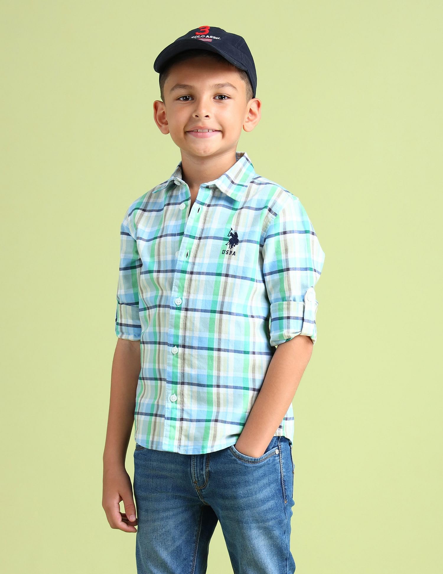 U.S. POLO ASSN. Boy's Regular Shirt (UKSHTON0176_LT. Blue - Image 2 thumbnail