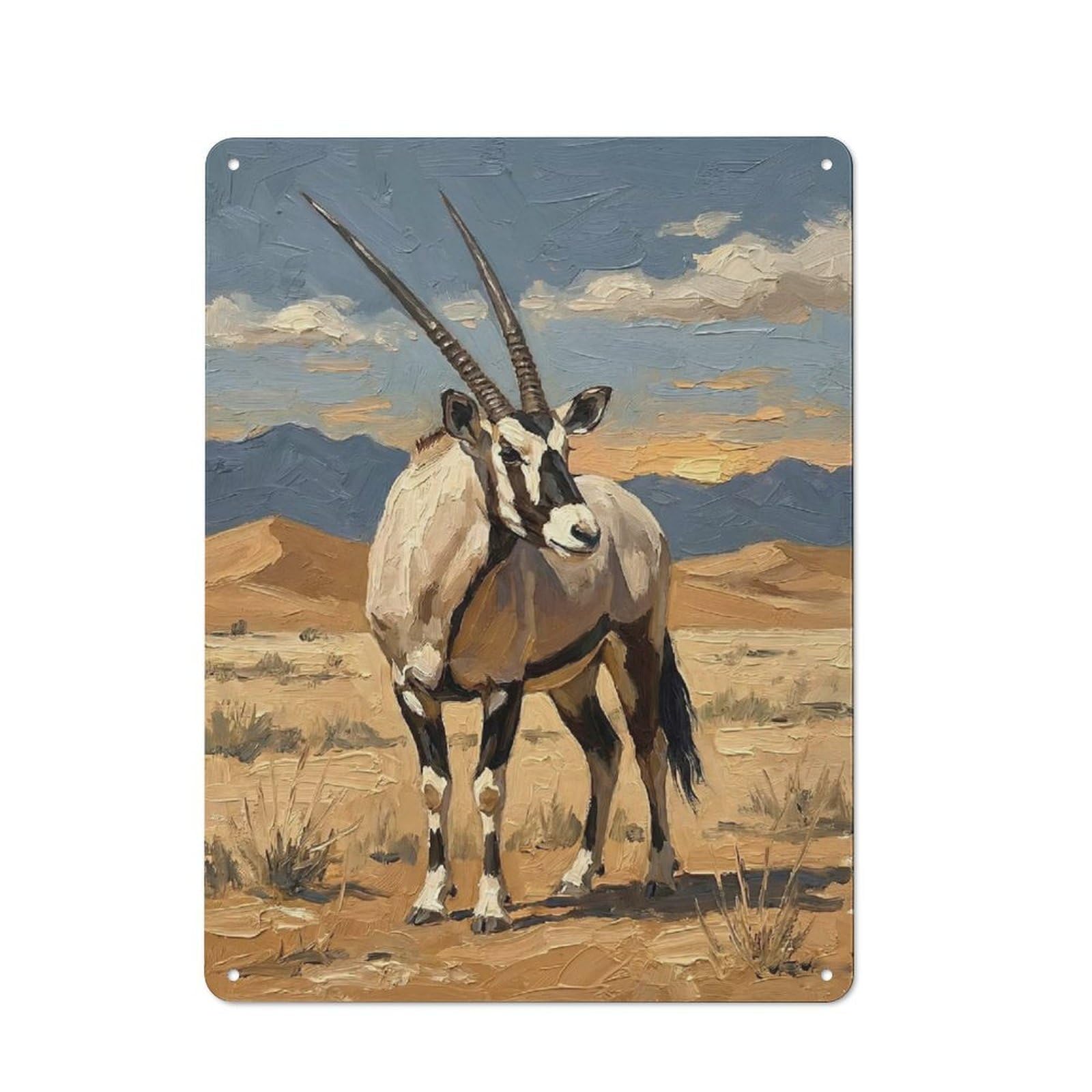 Junmoney Style-21 For Home Office Or Studio, Oryx In The Desert Rustic Tin Sign 40X30cm, For Vintage Wall Decor Fans, For Cafés, Pubs And Restaurants