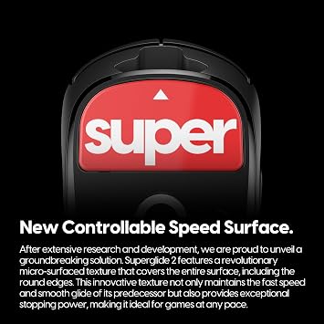 Superglide2Type C Mouse Sole for Logicool GPROX Superlight Mouse Feet Reinforced Glass Material, Round Edge Processing, High Durability, Low Friction, Super Smooth - Red