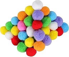 100 Pack Craft Pom Poms, Horuhue 1.5 Inch Assorted Colors Pom Poms for DIY Creative Crafts Decorations, Bulk Craft Pompoms for Kids Intellectual Development