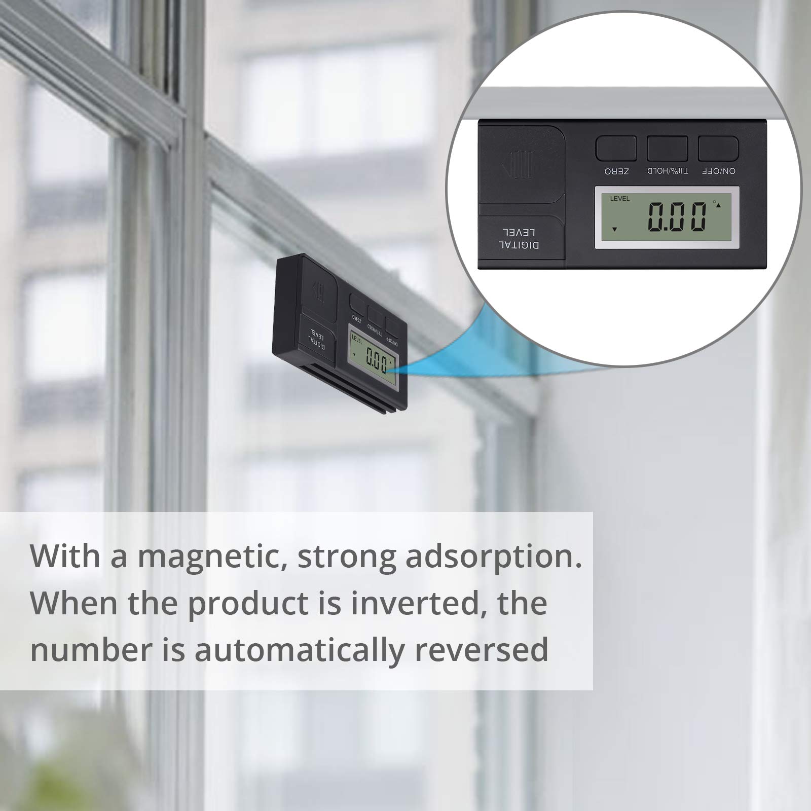 AUTOUTLET Inclinomètre Mini Rapporteur d'Angle Numérique Magnétique pour scie à Onglets 4 x 90 ° Rapporteur Menuiserie pour la Table la Meuleuse et la Perceuse