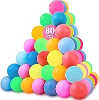 XIPEGPA 80 Pack Ping Pong Balls 40mm - Vibrant Colored Table Tennis Balls for Parties, Games, Pets & Crafts