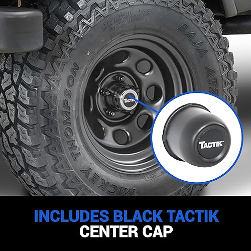 Miniatura 4 de TACTIK Circle 8 Classic - Rueda de acero sólido de 15 pulgadas, color negro - 15x10, patrón de pernos 5x4.5 (desplazamiento -38.1mm), espacio