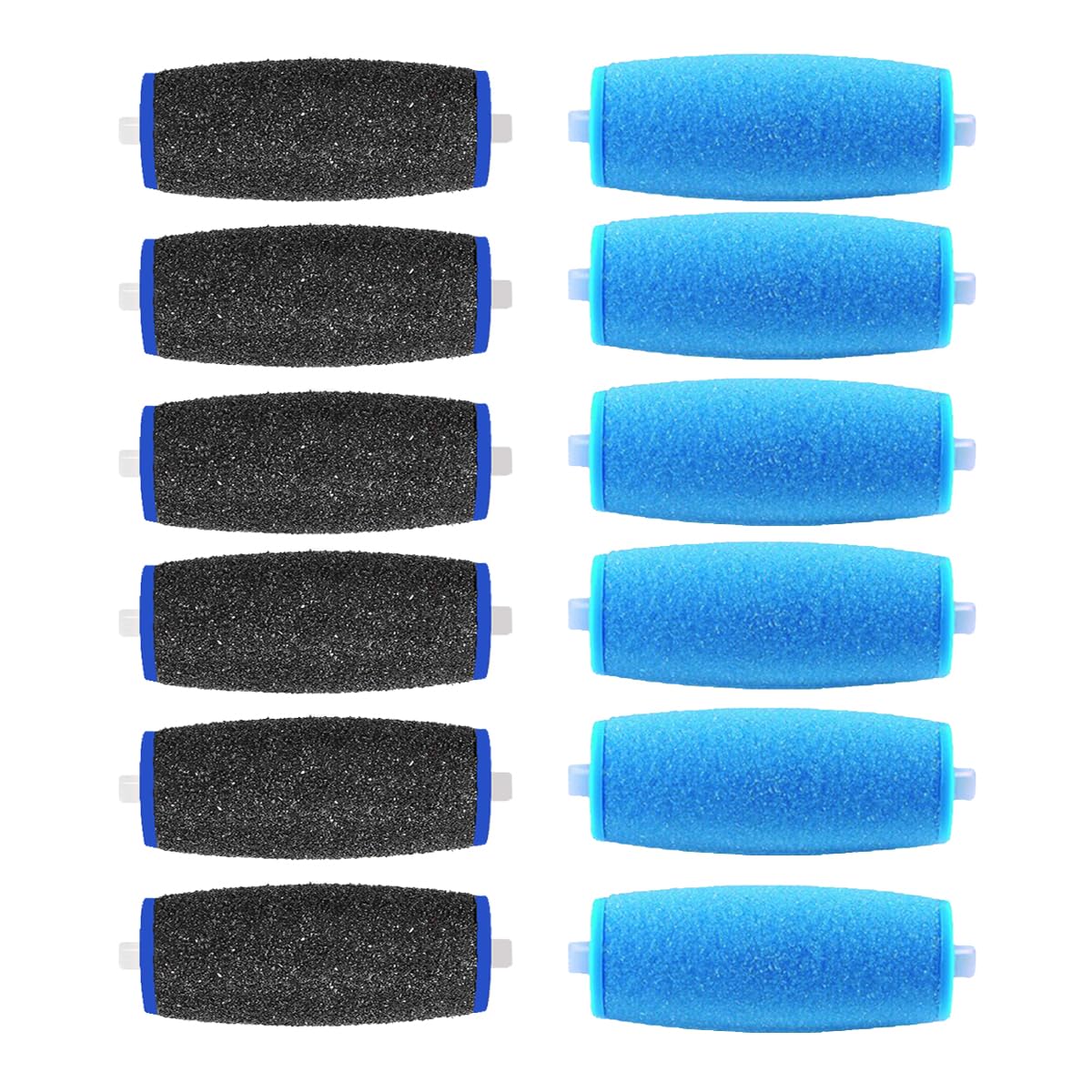 12 Pack Replacement Roller for Amope Pedi, Replacement Head Refills Compatible with Amope Pedi Refills Electronic Perfect Foot File-6 Extra Coarse & 6 Regular Coarse