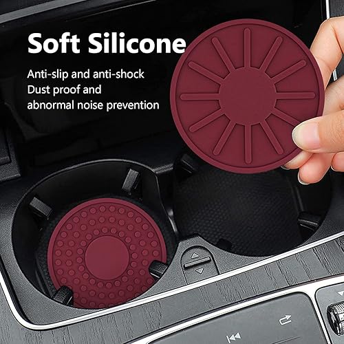Miniatura 3 de cueclue 4 posavasos para automóvil, 2.67 pulgadas, de silicona, antideslizante, para portavasos de automóvil, diseño de rayas de araña, accesorios