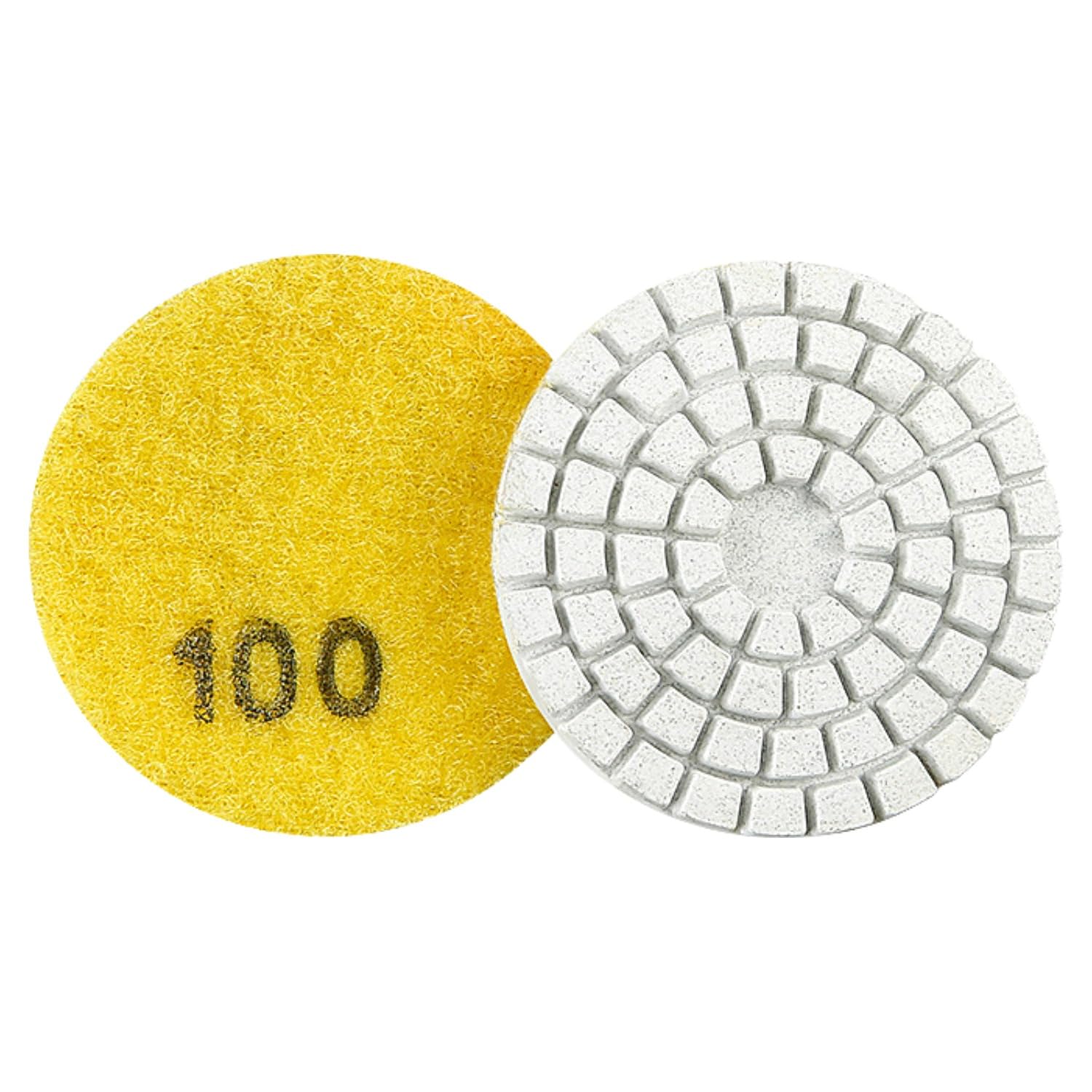 MiJunHD Diamond Polishing Pad, 2 inch 50 mm 100 Grit Sanding Discs for Grinder & Polisher, Hook and Loop Backing Pad for Grinding Buffing Granite Marble Concrete Stone (1 Piece)