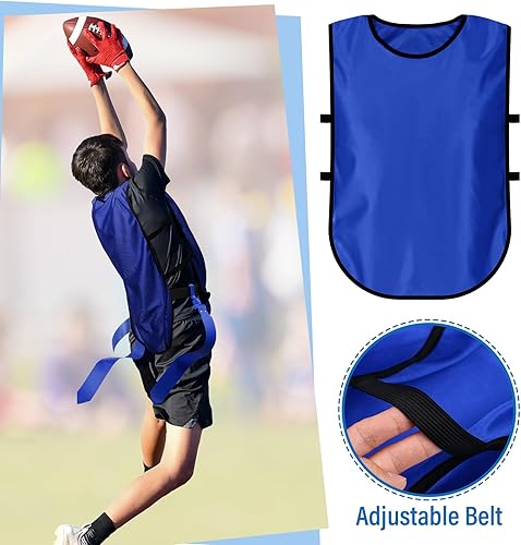 Miniatura 4 de Newwiee El juego de fútbol con bandera incluye 12 cinturones, 3 banderas por cinturón, 12 chalecos rascadores, 12 conos y bolsa