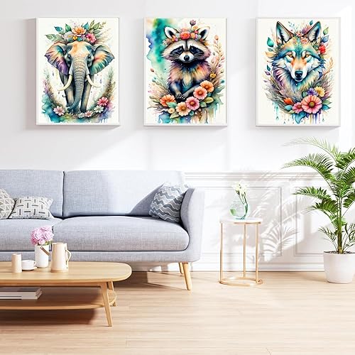 Miniatura 10 de ijbnhd Paquete de 4 kits de arte de diamantes de animales para adultos, lindos kits de pintura de diamantes para adultos, pintura de diamantes