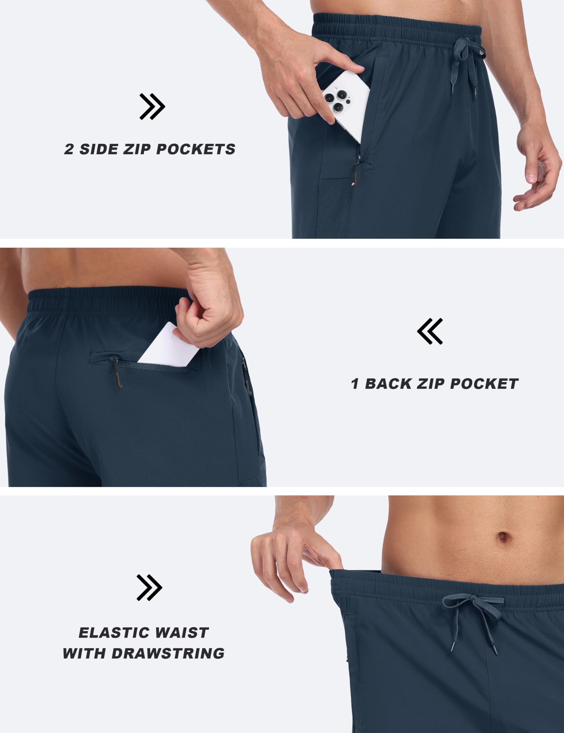 MoFiz Pantalocini Sportivi Uomo Leggeri Pantalocini Corti da Corsa Jogging Allenamento Estivi Shorts ad Asciugatura Rapida con Tasche Zip