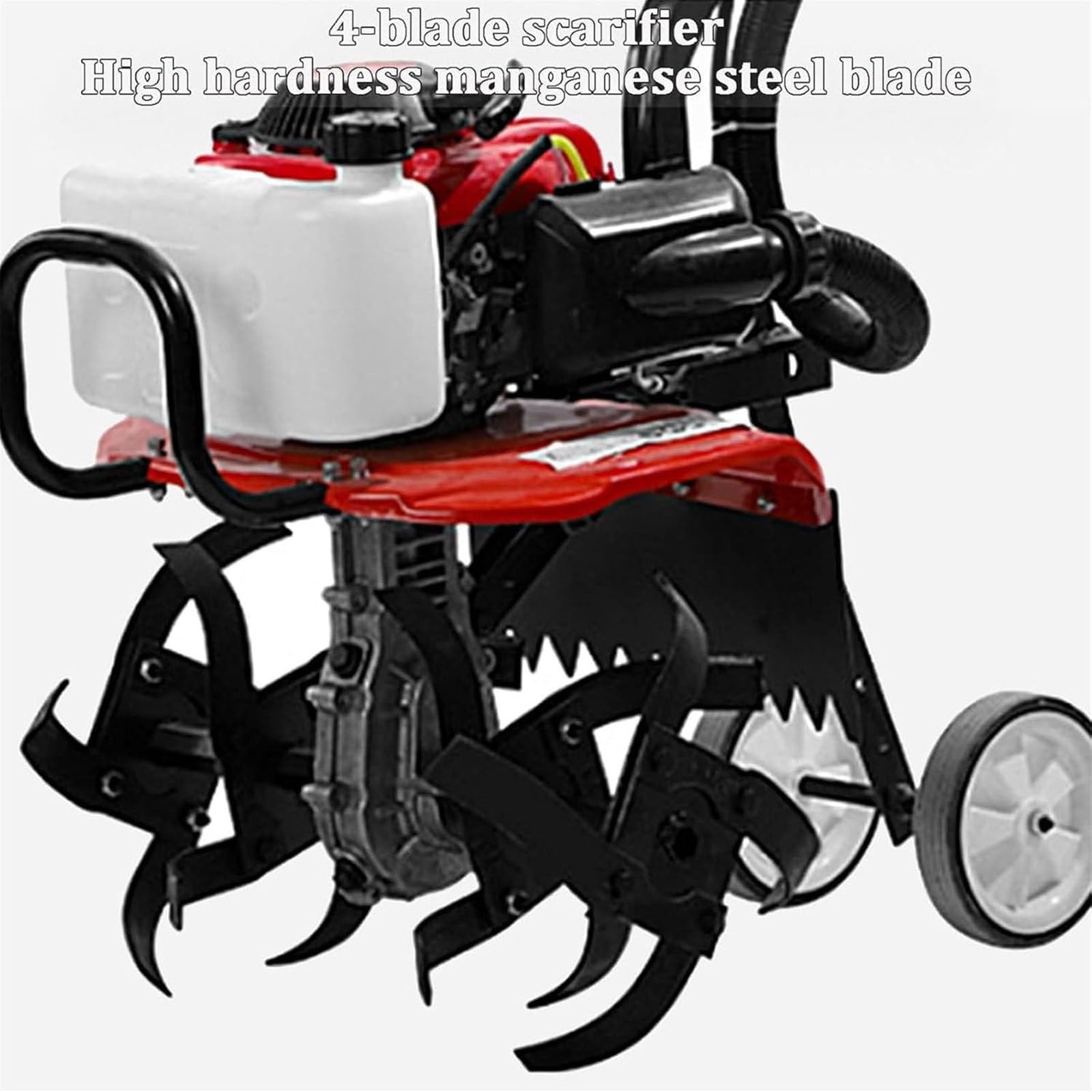 Jardín fresa de gasolina 55CC,Rotocultivador de 4 tiempos para césped, jardín y campo,Altura ajustable,10500 RPM