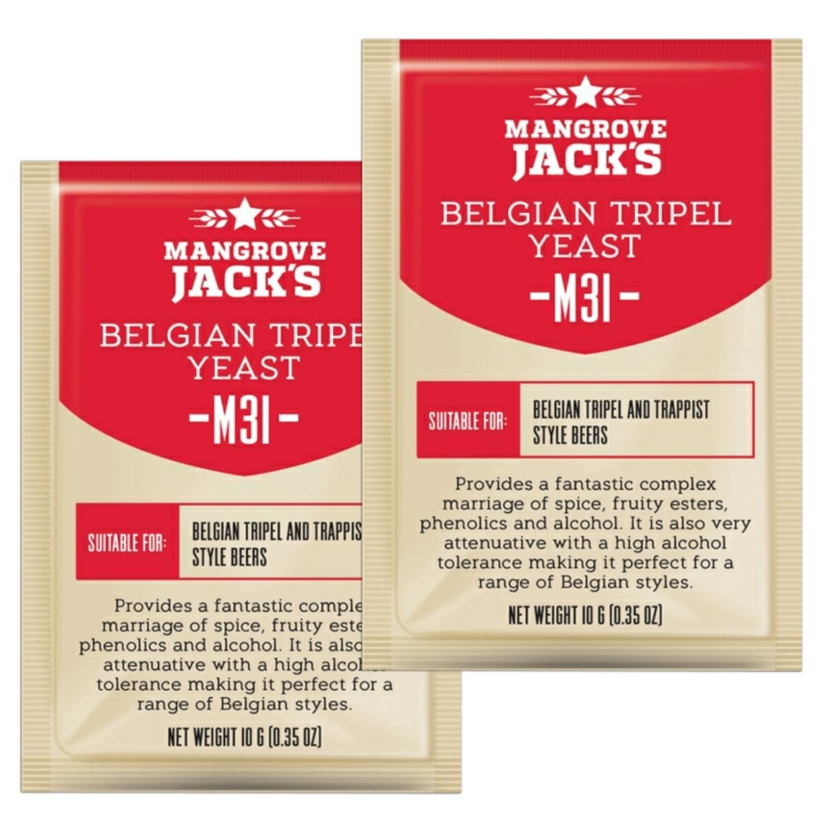 2 x levure M31 belge Tripel de Mangrove Jacks 10g - 2x Mangrove Jackâ€™s Yeast M31 Belgian Tripel 10g