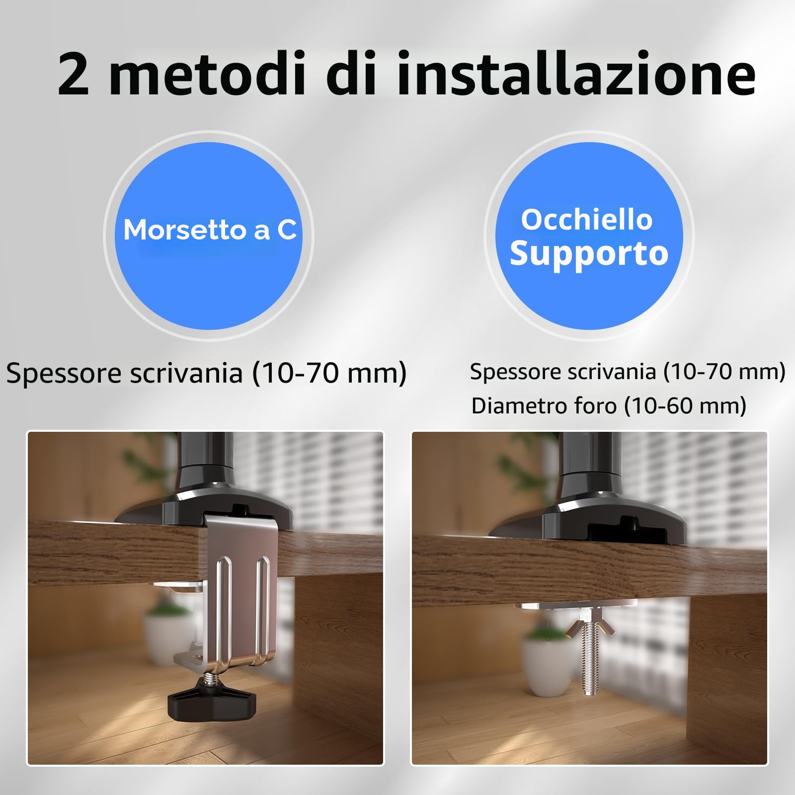 Suptek Braccio per Monitor a Molla Gas 13-32" 9 kg VESA 75x100 mm MD01A