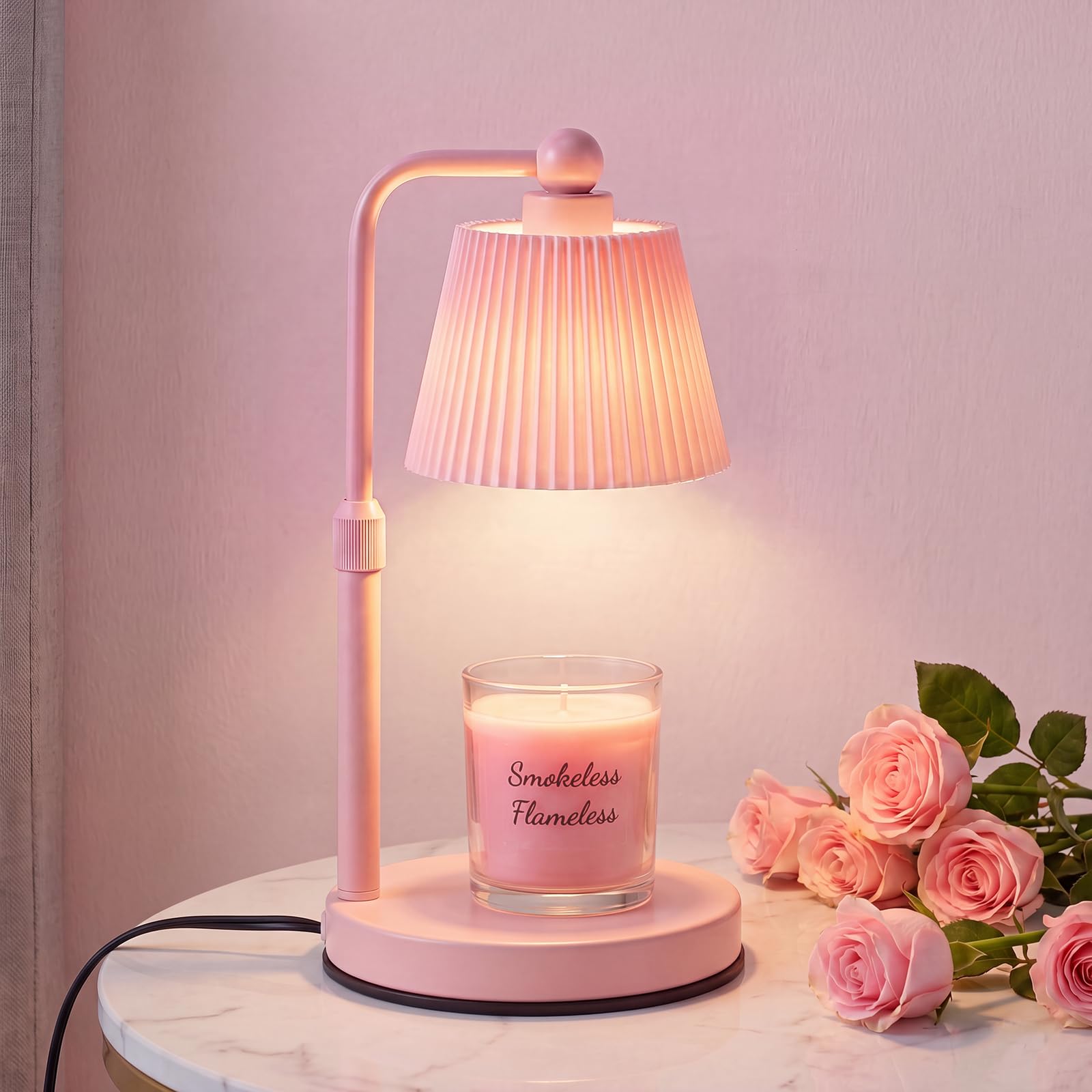 FSBZ - Lampada scalda candela con timer, colore: Rosa