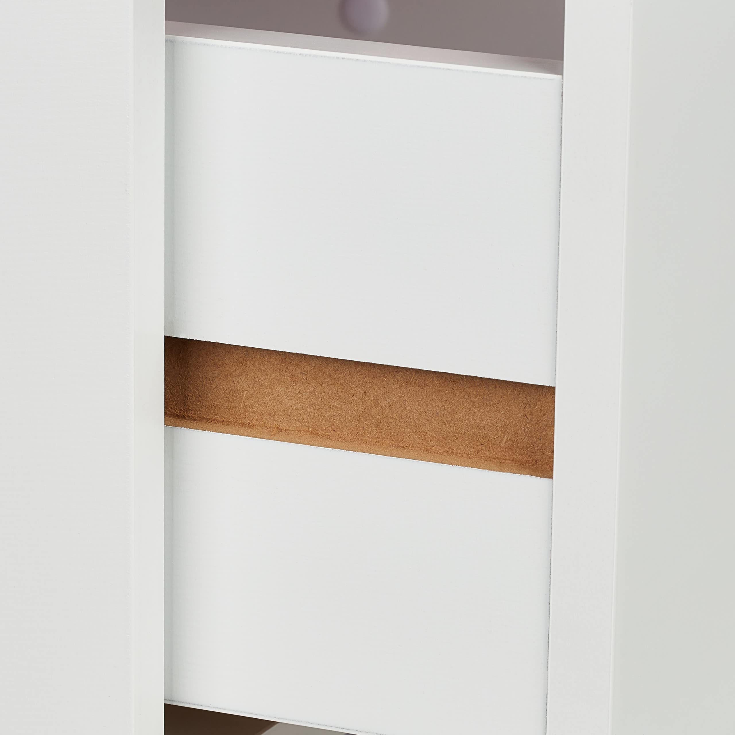 Relaxdays Table de Chevet pour Enfant, avec tiroir, HLP 31x38x30 cm, Chambre, Petite Commode, Bois et MDF, Blanc-Rose