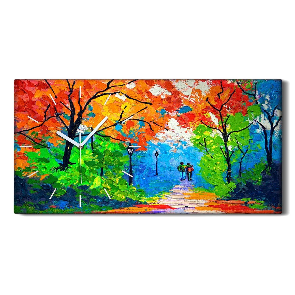 Horloge sur Toile 60x30cm Art Moderne Image Lumineuse pour Chambre