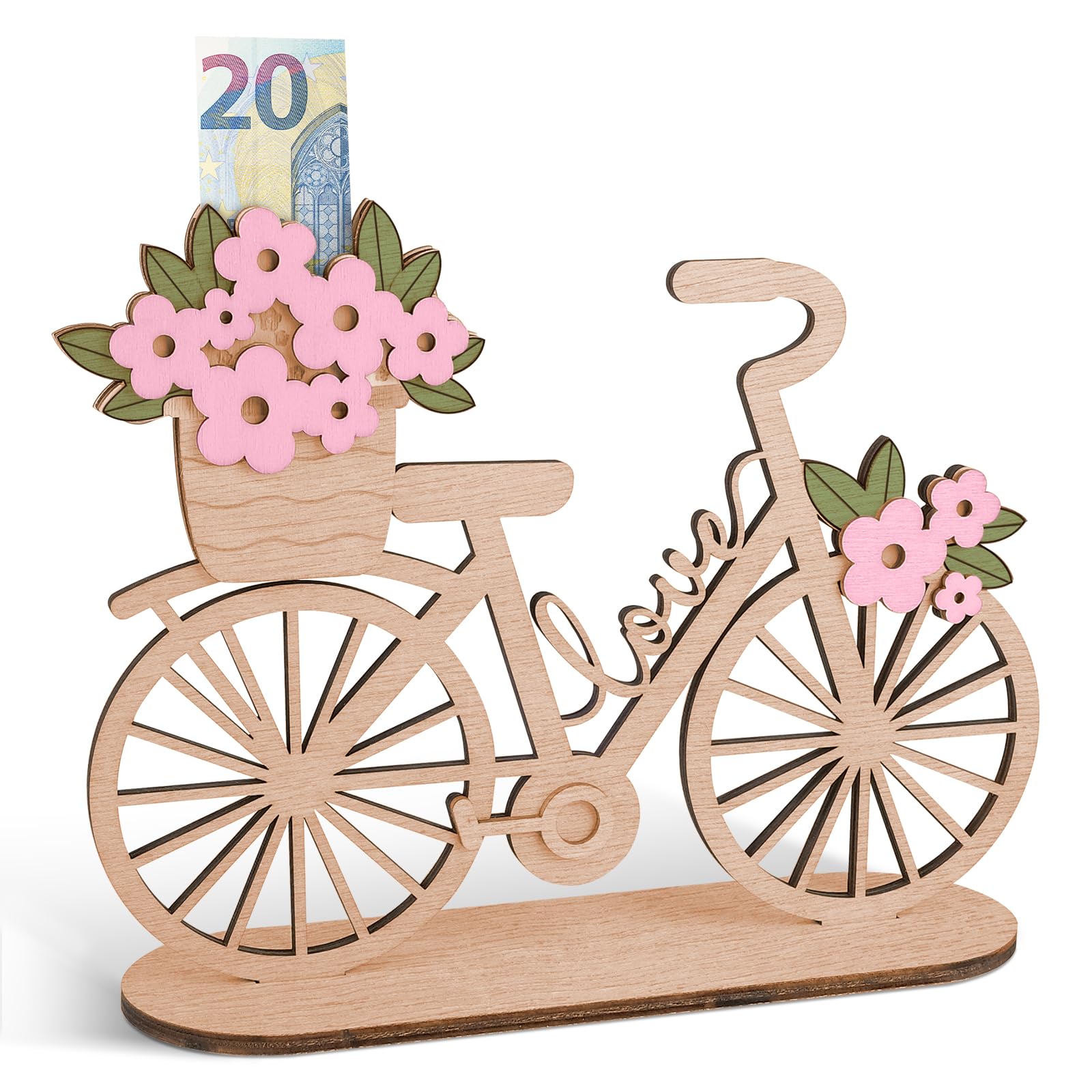 ARTREE Fahrrad Geschenk Fahrrad Geburtstag Geldgeschenke Holz, Fahrrad Deko Geldgeschenk Fahrrad für Frauen und Männer, Kreative Fahrrad Geschenke für Verliebte, Brautpaare, Familie, Freunde