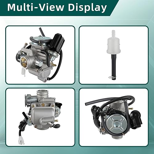 Miniatura 7 de AUTOKAY GY6 150 cc Carburador Carb Scooter Go Kart Howhit Go Cart 1.024 in 4 tiempos 150cc Carb