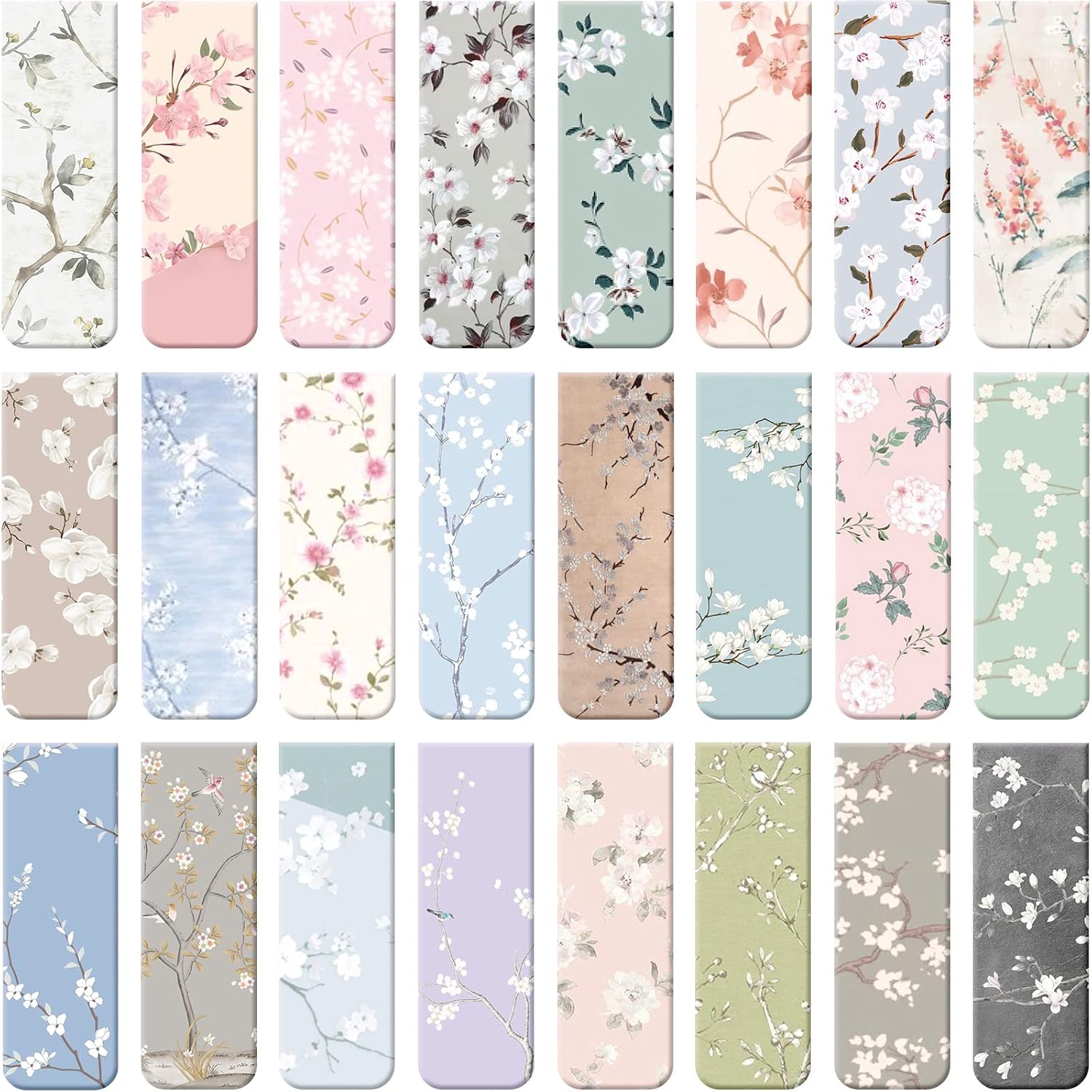 24 Pieces Magnetic Bookmarks for Women Floral Book Markers for Women Flower Planner Magnetic Bookmark Assorted Book Magnets Page Markers Clip Magnetic Bookmarks for Books Students Reading