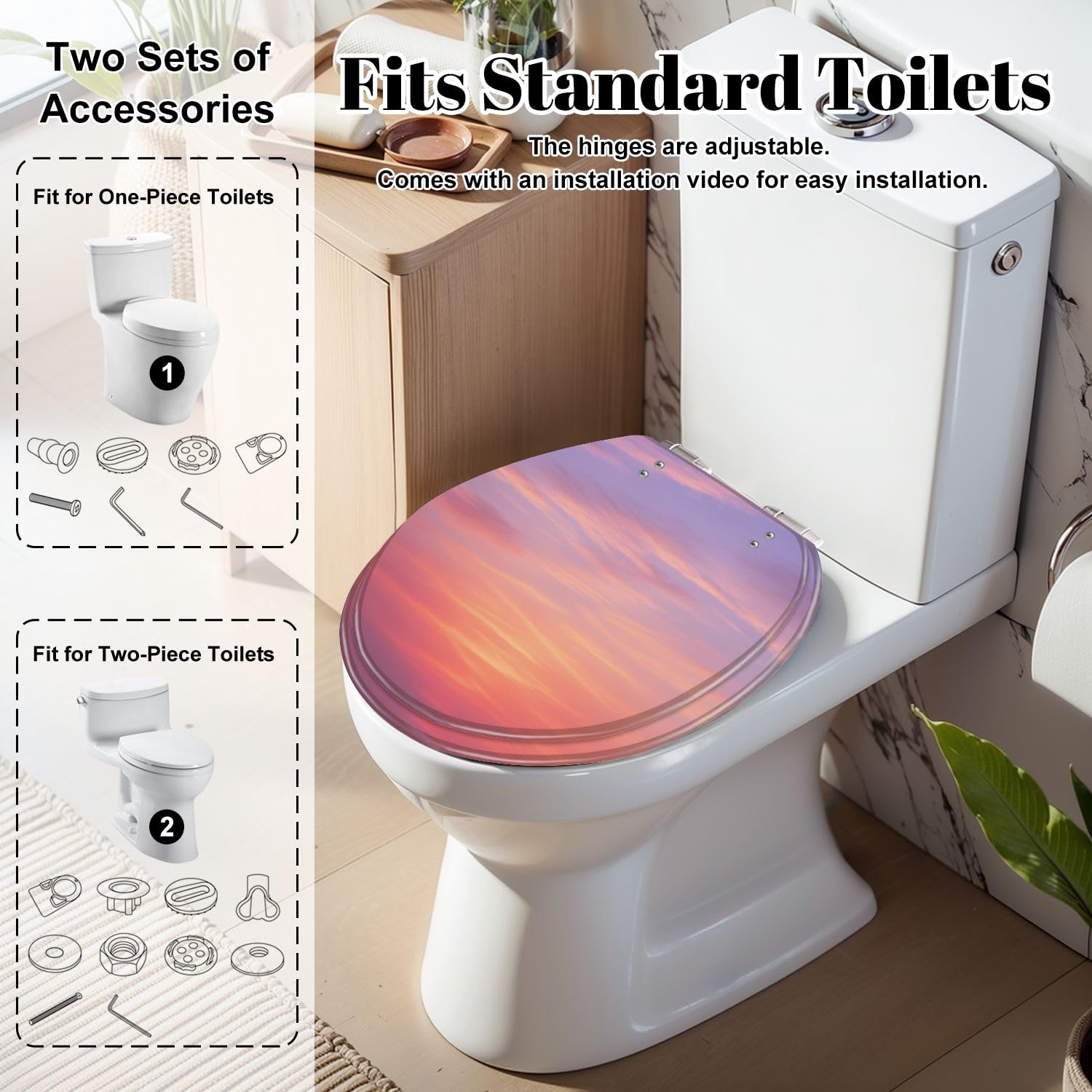 Deska sedesowa z świecącej w ciemności żywicy syntetycznej do łazienki