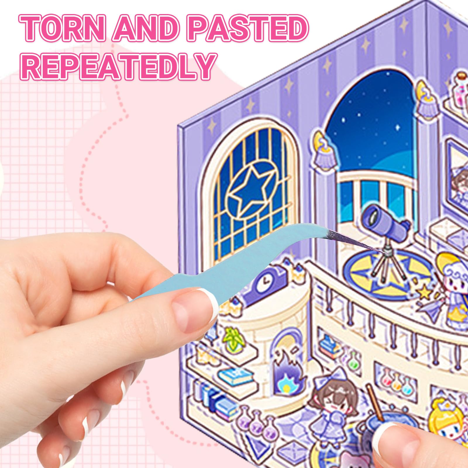 Miniature Scene Sticker Book, 50 Sheets Creative Scene Stickers for Adults,Scene Book - Image 3