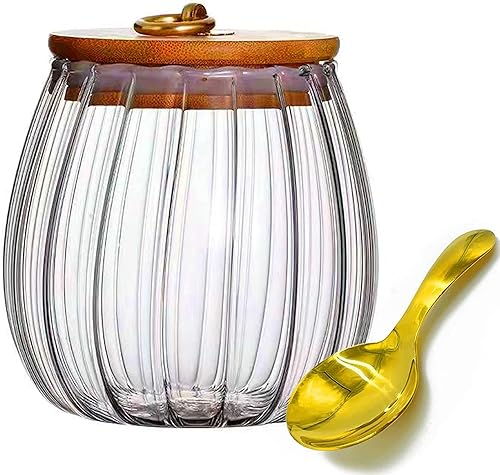 Viovian Tarros de vidrio para frutos secos de café, 25.4 fl oz (25 onzas líquidas), tarros de vidrio con tapas de bambú, tarros de cristal para
