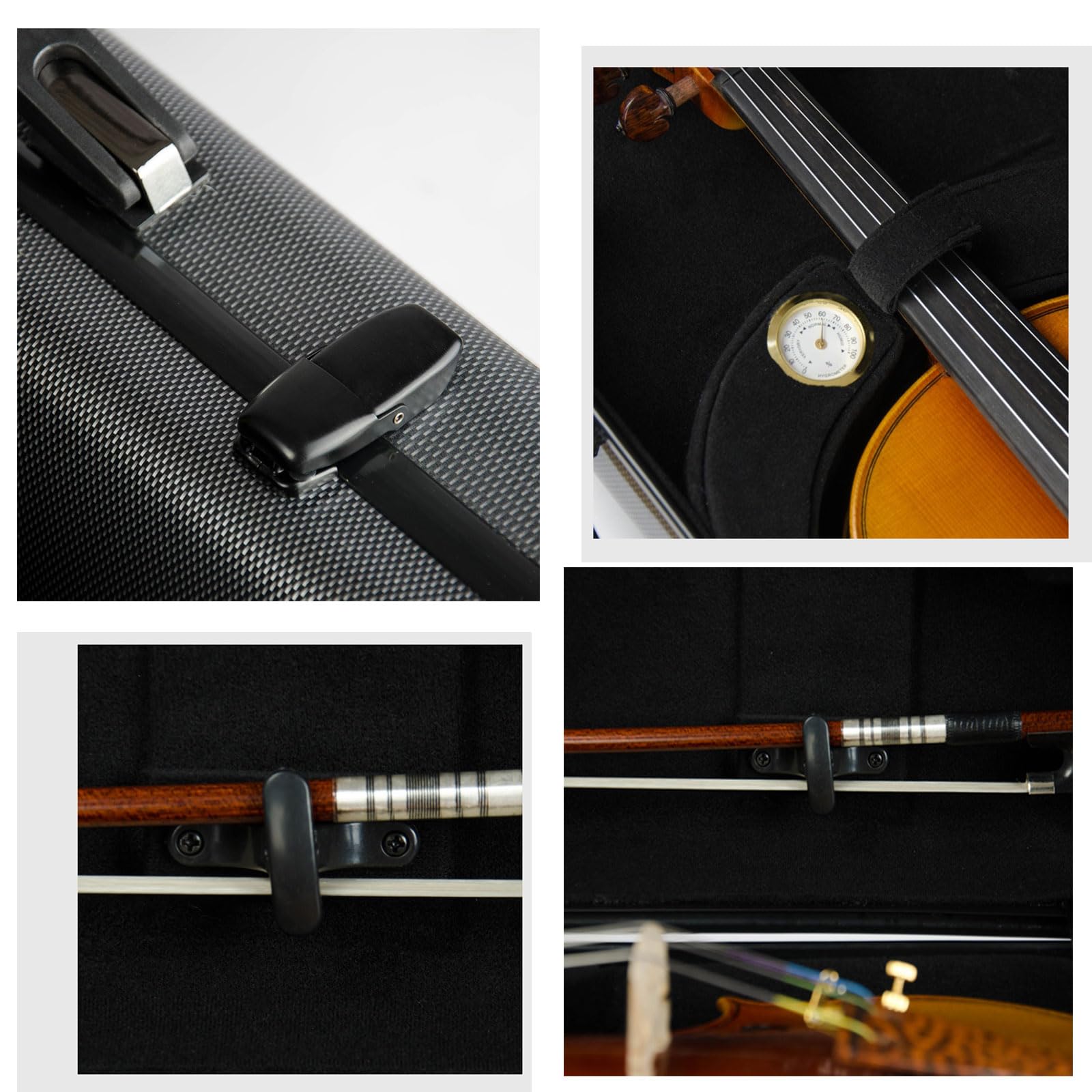COYOUCO Custodia per Violino, Custodia Rigida per Violino 4/4 Full Size Nuova Custodia per Violino oblunga Borsa Professionale per Violino, Nero