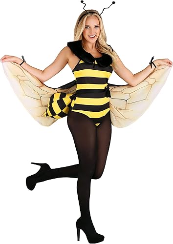 Miniatura 2 de Body de abeja de miel para mujer, disfraz de abeja amarilla con alas, traje de abejorro