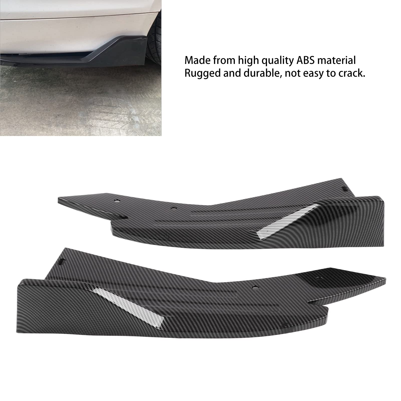 Heckspoiler Stoßfängerlippe Diffusor Splitter Canard Schutz ABS Carbon Fiber Style - Aerodynamisches Design, Robust & Universal für PKW