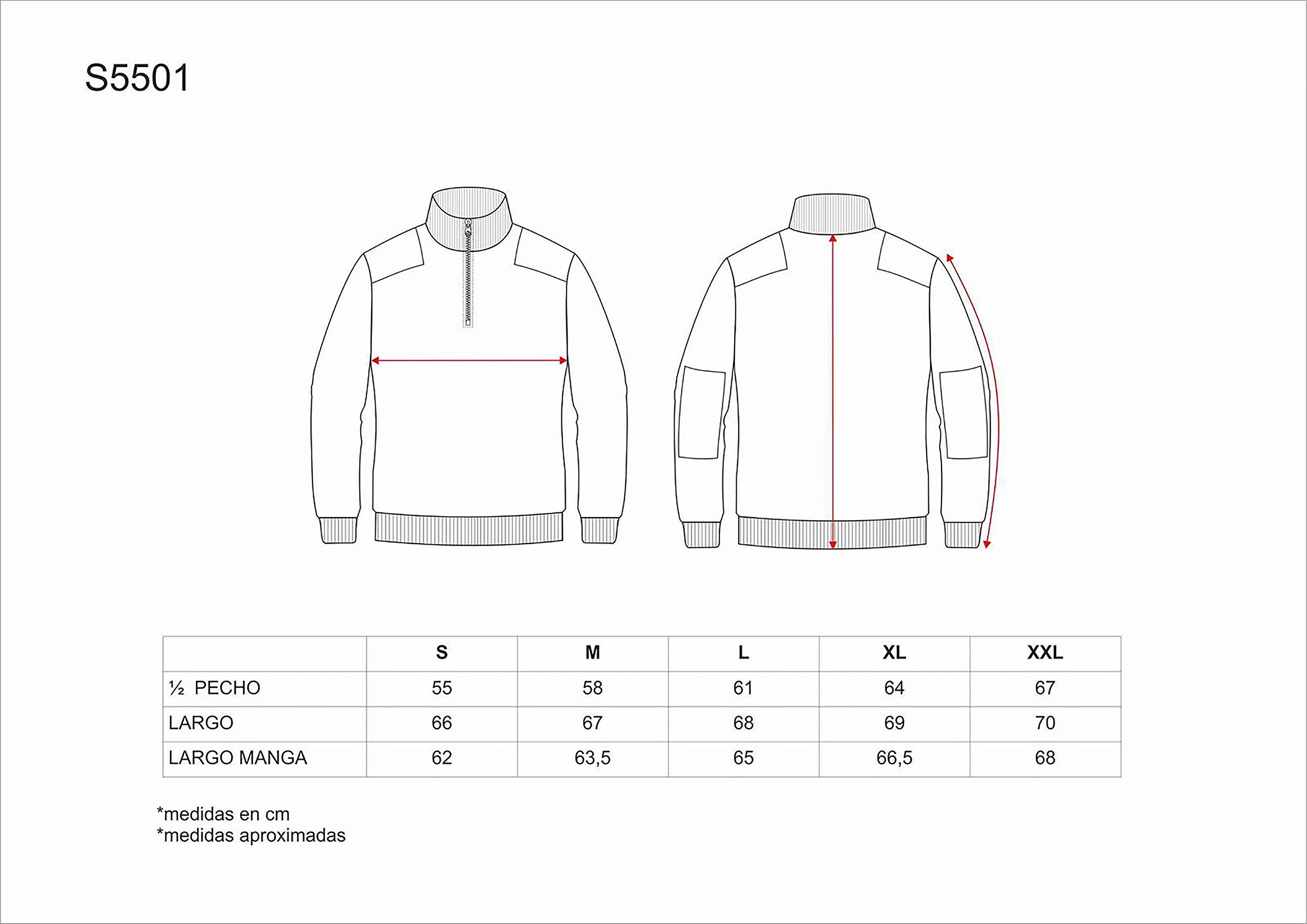 WORKTEAM Jersey de Media Cremallera con Refuerzos en Hombros y Codos, Ideal para Frío Intenso (520 g/m2). Unisex