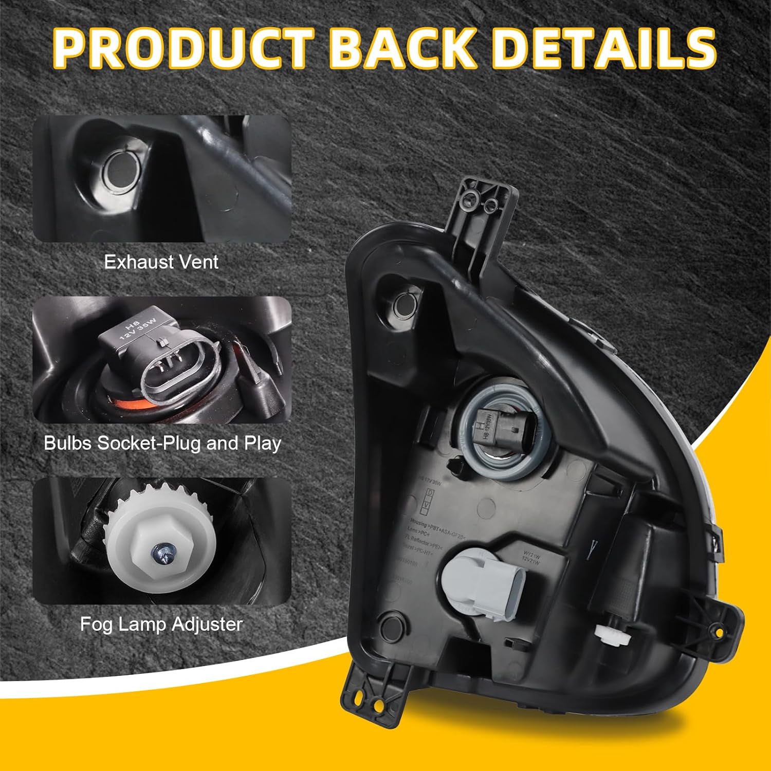 Road Hawk Front Fog Light Compatible with 2018 2019 2020 2021 Chevy Equinox Fog Lamp Halogen with Bulbs Left Driver Side Replace 84226250 GM2593323