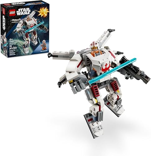 LEGO Star Wars Luke Skywalker X-Wing Mech, figura de acción de Star Wars para construir con juguete de Luke Skywalker, juego de construcción